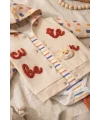 Cute Bear Nakışlı 3lü % 100 Pamuk Erkek Bebek Takımı
