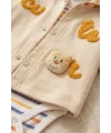 Cute Bear Nakışlı 3lü % 100 Pamuk Erkek Bebek Takımı