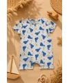 Erkek Bebek %100 Pamuk Balina Desenli Şortlu Tulum (9 Ay-4 Yaş)