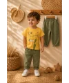 Erkek Bebek Baskılı Tişört Pantolon Takımı 2’li Set 9 Ay-4 Yaş