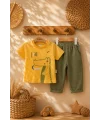 Erkek Bebek Baskılı Tişört Pantolon Takımı 2’li Set 9 Ay-4 Yaş