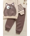 Kedi Desenli Pamuklu 2li Erkek Bebek Takım