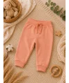 Kız Çocuk %100 Pamuk Eşofman Altı – Somon Renk Basic Jogger Pantolon (6 Ay - 5 Yaş)