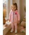 Kız Çocuk 3 İplik Şardonlu Kalın Polar Kapüşonlu Fermuarlı Sweatshirt | 2-5 Yaş