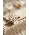 Leopar Detaylı Boneli Kız Bebek Tulumu. Ayaklı % 100 Pamuklu 0-3 Ay