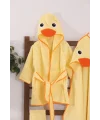 Ördek Figürlü 4 Parça Unisex Bornoz Seti 2-3 Yaş