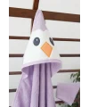 Penguen Nakışlı Unisex Şapka Ve Keseli Bebek Banyo Havlusu