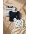 Premium %100 Pamuklu Panda Figürlü Bebek Tulum 3lü Set - Çene Korumalı Fermuarlı Yumuşak Doku