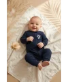 Premium %100 Pamuklu Panda Figürlü Bebek Tulum 3lü Set - Çene Korumalı Fermuarlı Yumuşak Doku
