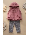 Yelekli Puanlı Mevsimlik Pamuklu Kız Bebek Takım