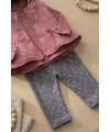Yelekli Puanlı Mevsimlik Pamuklu Kız Bebek Takım