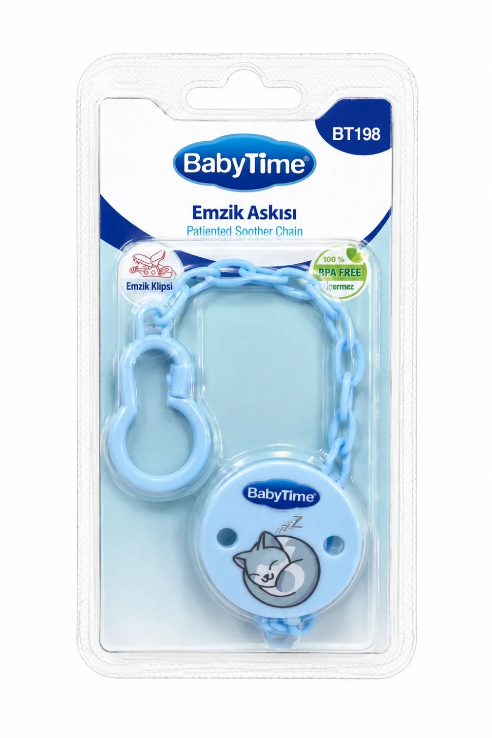 BabyTime Emzik Askısı – Desenli Emzik Zinciri – 4 Renk Seçeneği