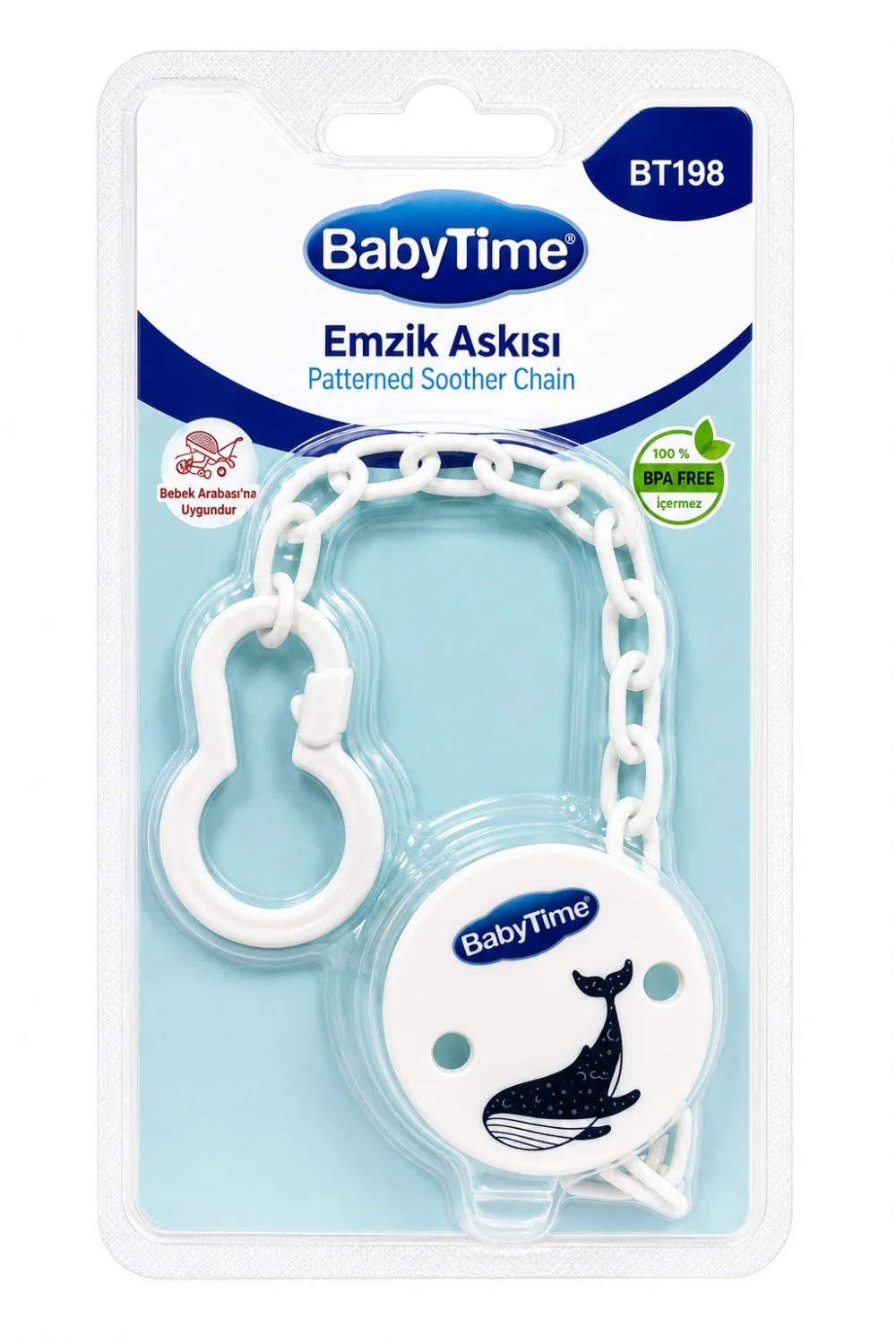 BabyTime Emzik Askısı – Desenli Emzik Zinciri – 4 Renk Seçeneği