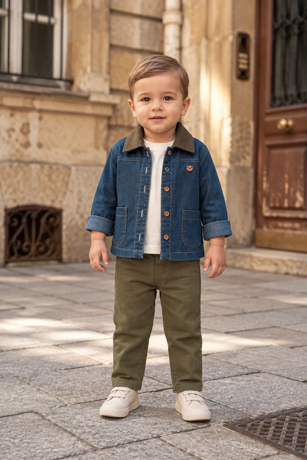 Erkek Bebek 3’lü Takım Premium Kalite Kot Ceketli Pantolonlu 9-24 Ay