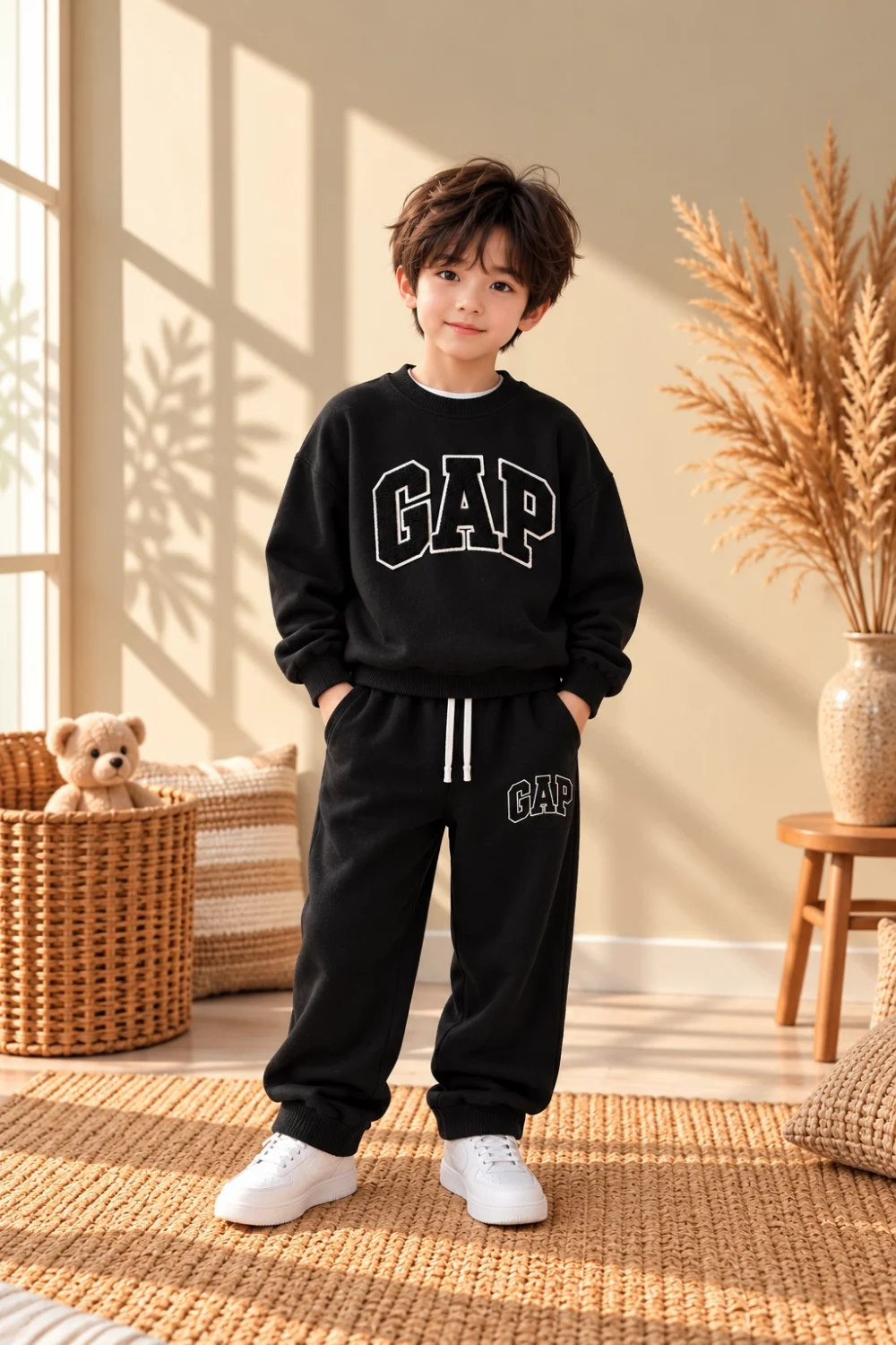 %100 Pamuk 3 İplik Erkek Çocuk 2’li Eşofman Takımı – Sweatshirt & Eşofman Altı | 3-10 Yaş