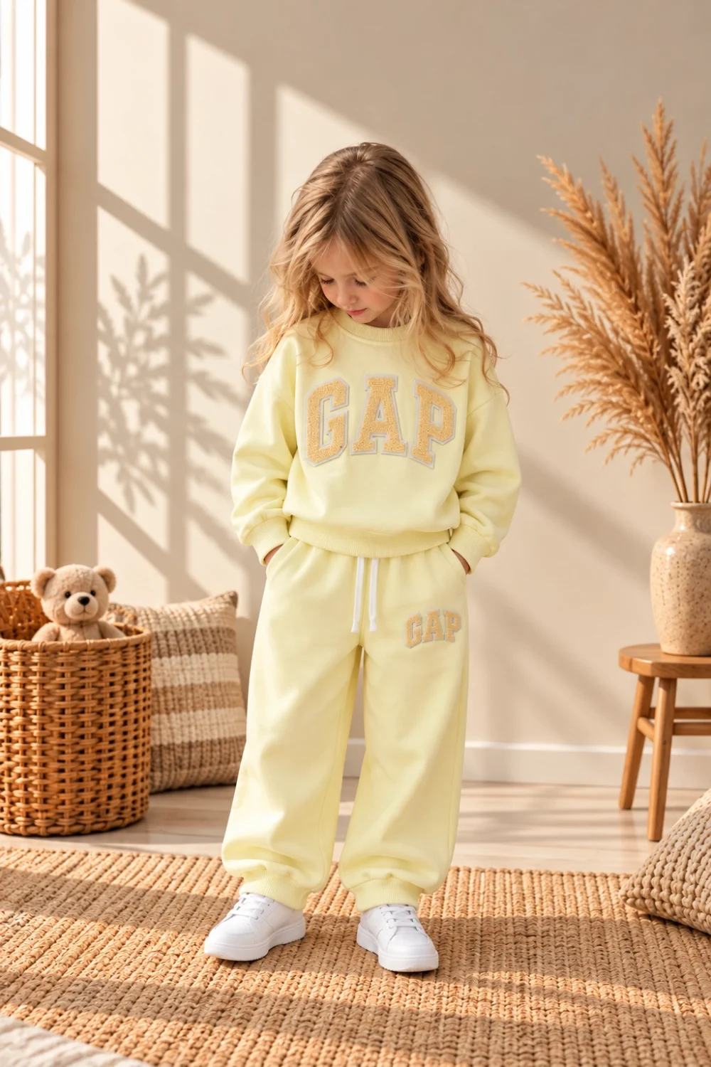 %100 Pamuk Kız Çocuk 2’li 3 İplik Takım – Sweatshirt & Eşofman Altı | 3-10 Yaş