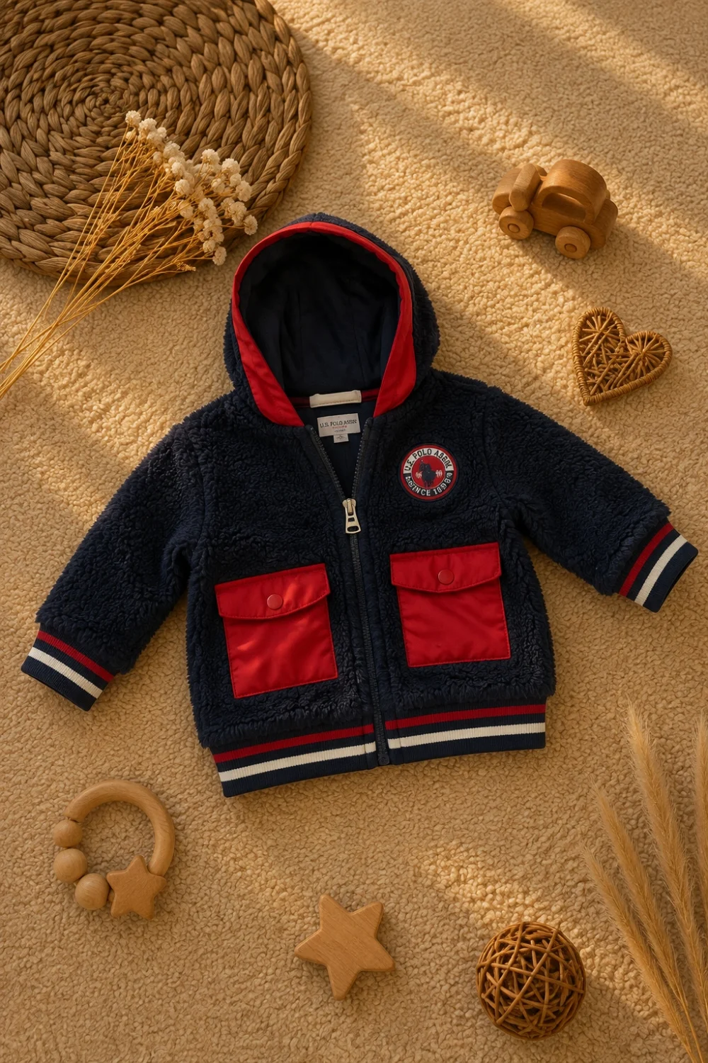 U.S. Polo Assn. Orijinal Erkek Çocuk Kapüşonlu Polar Hırka 6 Ay-3 Yaş | Kışlık & Mevsimlik