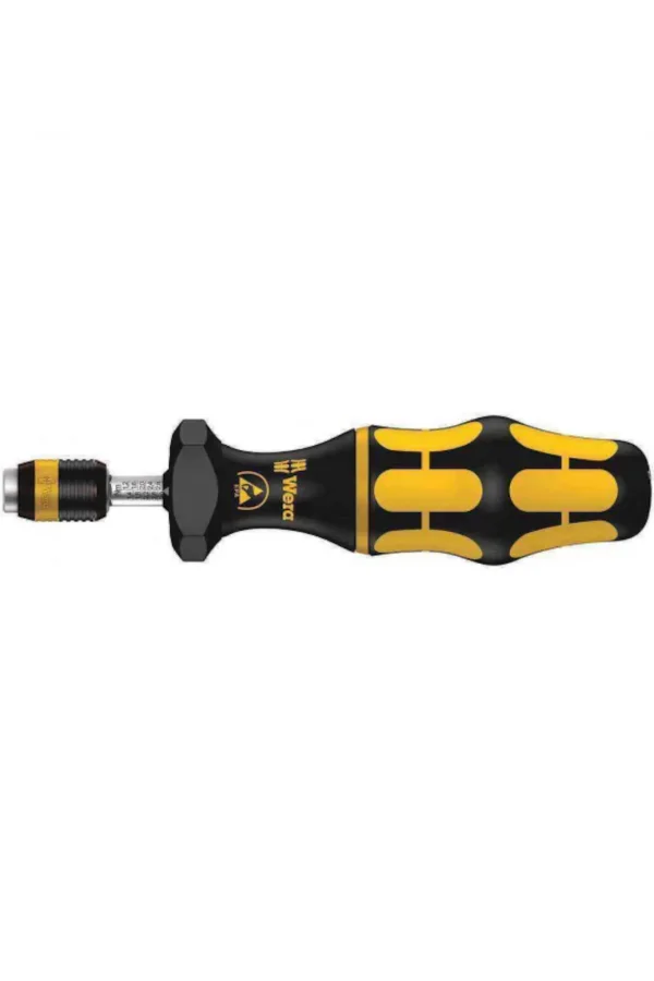 Wera 7400 Serisi ESD Kraftform Ayarlanabilir Torklu Tornavida (2,5-29,0 in.lbs.),Rapidaptor Hızlı Uç Değiştirme Mandrenli, 7445 ESD x 2.5-11.5 in. lbs.