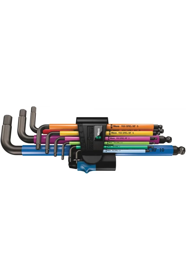 Wera 950/9 Hex-Plus Renkli HF 1 Allen Anahtar Set, metrik, BlackLaser, Tutma Fonksiyonlu
