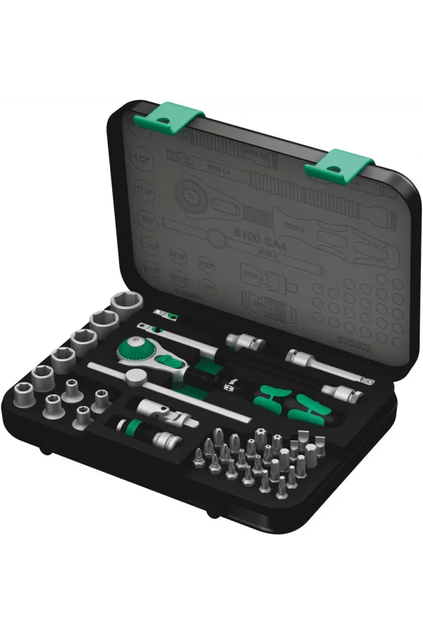 Wera 8100 SA 4 Zyklop Speed Cırcır Seti, 1/4 Sürücülü, inç