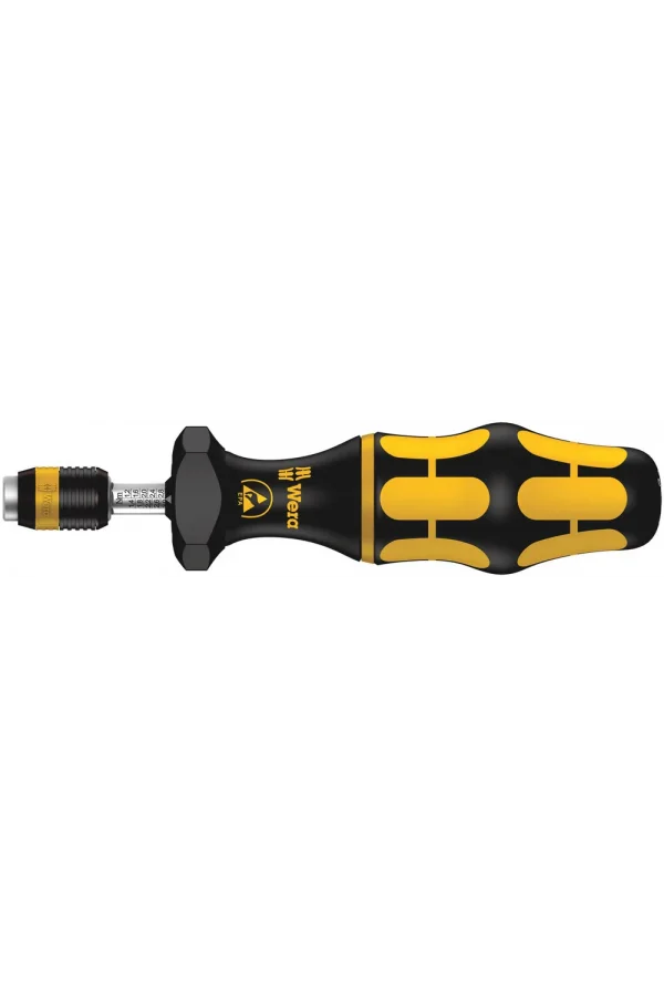 Wera 7400 Serisi ESD Kraftform Ayarlanabilir Torklu Tornavida (2,5-29,0 in.lbs.), Rapidaptor Hızlı Uç Değiştirme Mandrenli, 7446 ESD x 11-29 in. lbs.