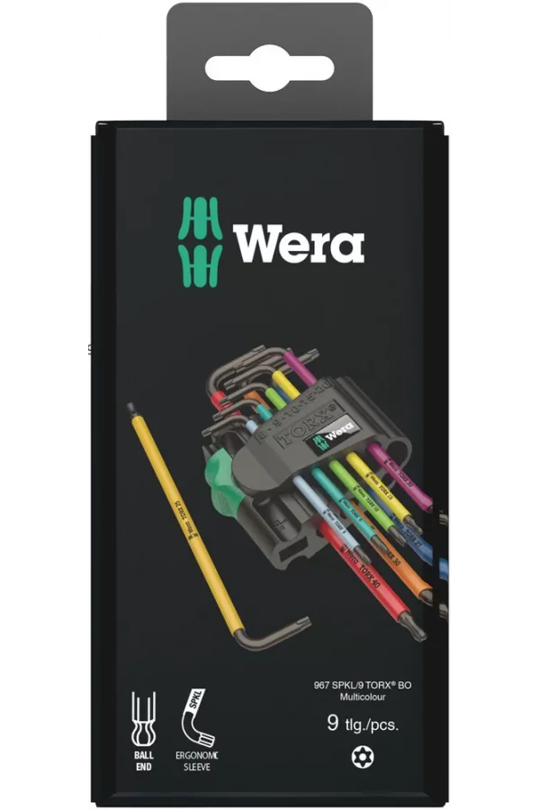 Wera 967/9 TX BO Renkli 1 SB Allen Anahtar Set, BlackLaser