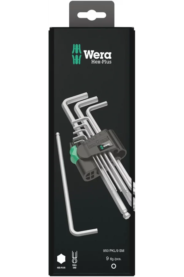 Wera 950/9 Hex-Plus 1 SB Allen Anahtar Set, metrik, Krom Kaplama