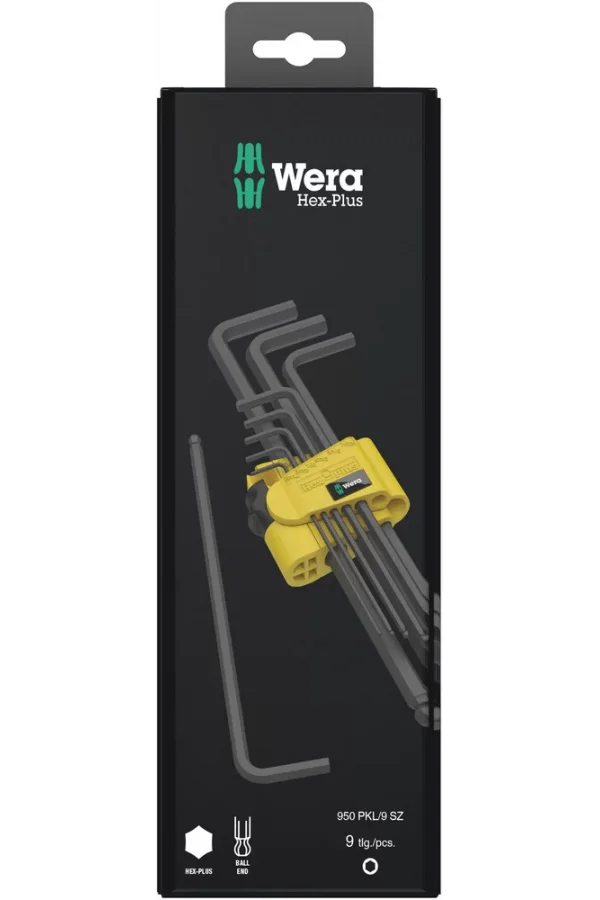 Wera 950/9 Hex-Plus Emperyal 1 SB Allen Anahtar Set, inç, BlackLaser