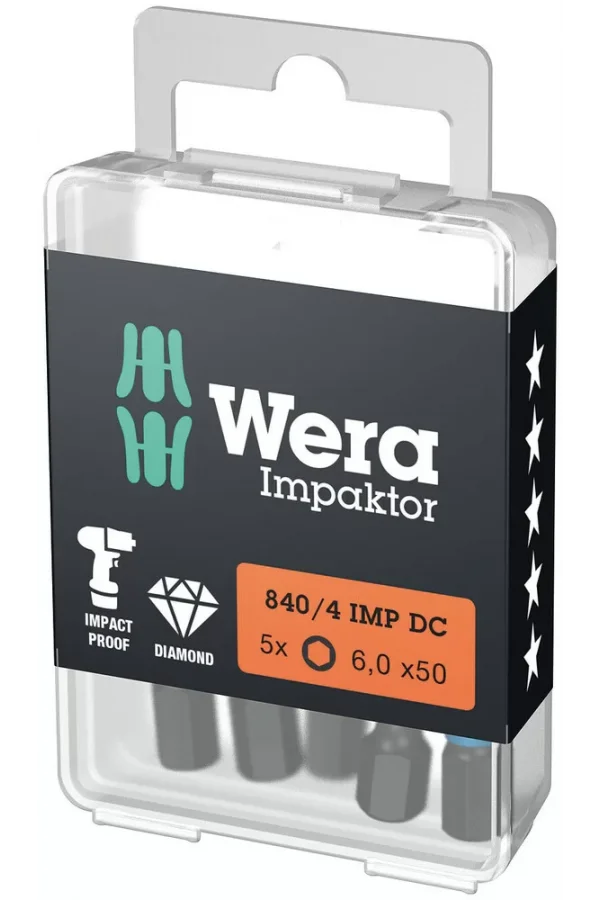 Wera 840/4 IMP DC Hex-Plus DIY Impaktor Bits