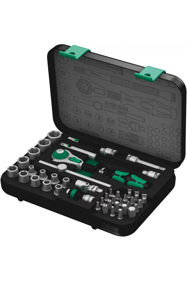 Wera 8100 SA 2 Zyklop Speed Cırcır Seti, 1/4 Sürücülü, metrik