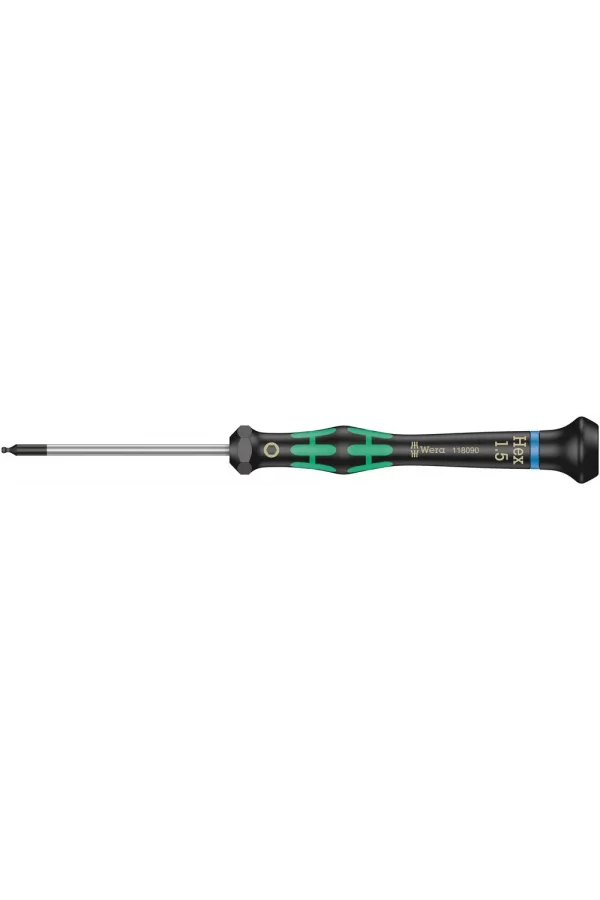 Wera 2052 Elektronikçi Altıgen Topbaş Tornavida, 1.5 x 60 mm