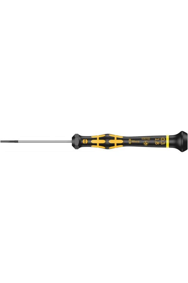Wera 1578 A ESD Kraftform Micro Düz Tornavida, 0.30 x 1.8 x 60 mm