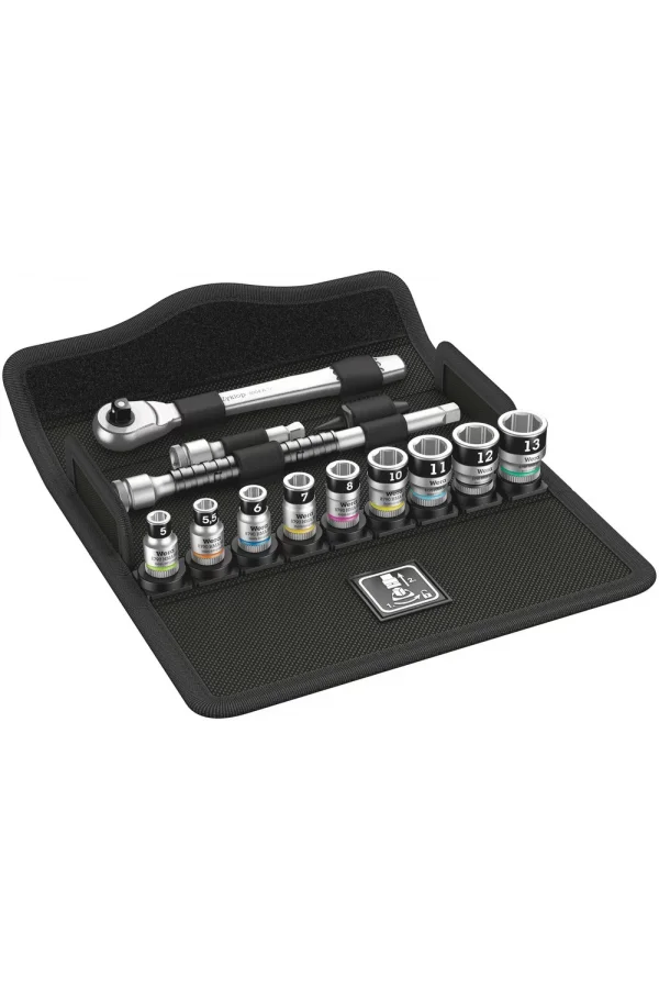 Wera 8100 SA 12 HF Zyklop Metal Yön Mandallı Cırcır Seti, 1/4 Sürücülü, metrik