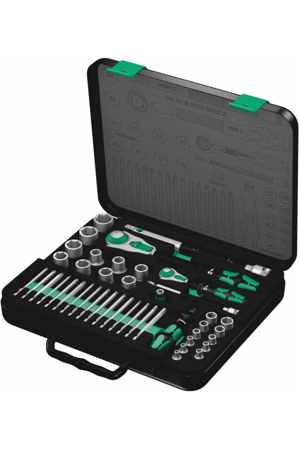 Wera 8100 SA/SC 2 Zyklop Speed Cırcır Seti, 1/4 daha fazla ve 1/2 Sürücülü, metrik
