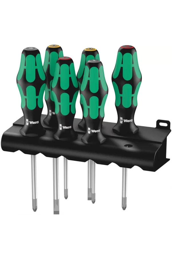 Wera 335/350/355/6 Kraftform Plus Tornavida Seti, Lasertip + Raf
