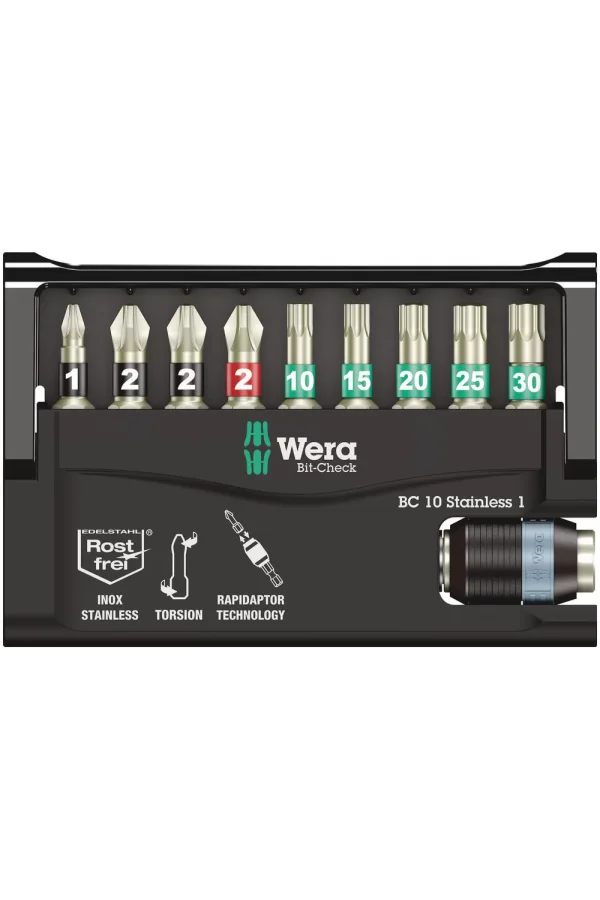 Wera Bit-Check 10 Paslanmaz 1 SB