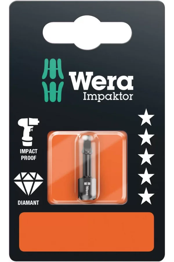Wera 868/1 IMP DC SB Impaktor Kare Bits, # 2 x 25 mm