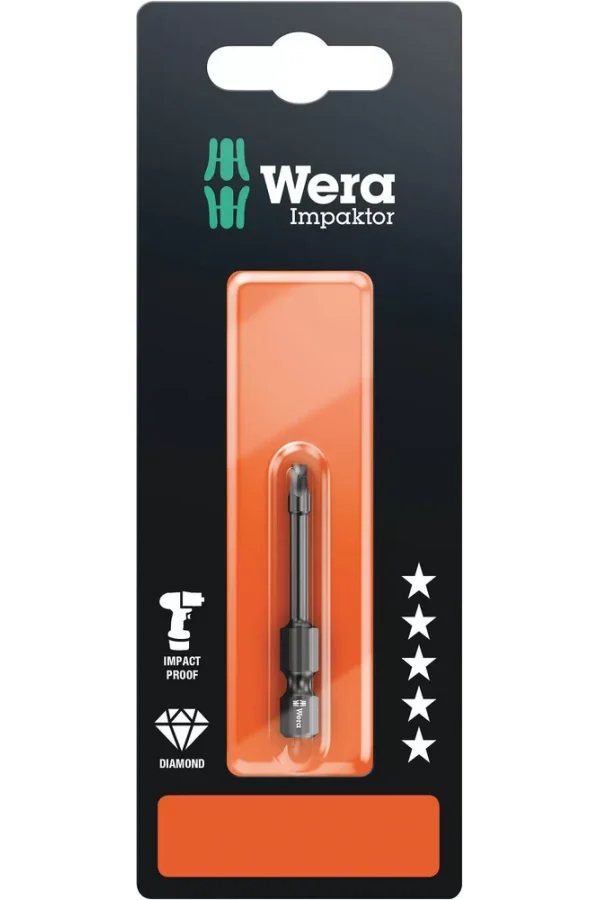 Wera 868/4 IMP DC SB Impaktor Kare Bits, # 2 x 50 mm