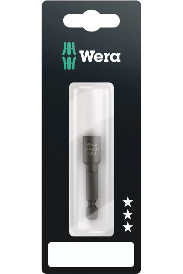 Wera 869/4 M SB Nutsetter/Bits Bağlantılı Lokma, Mıknatıslı, 7 x 50 mm
