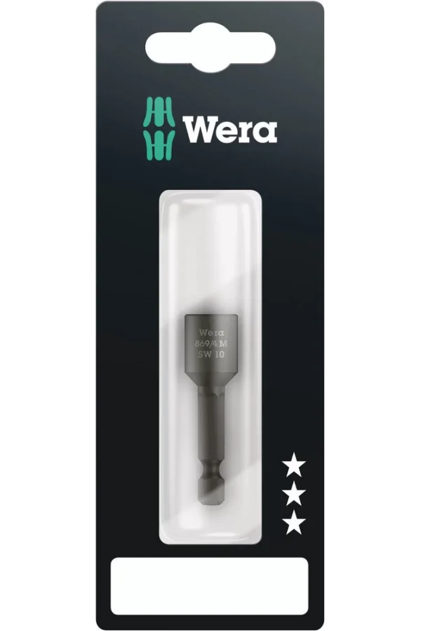 Wera 869/4 M SB Nutsetter/Bits Bağlantılı Lokma, Mıknatıslı, 10 x 50 mm