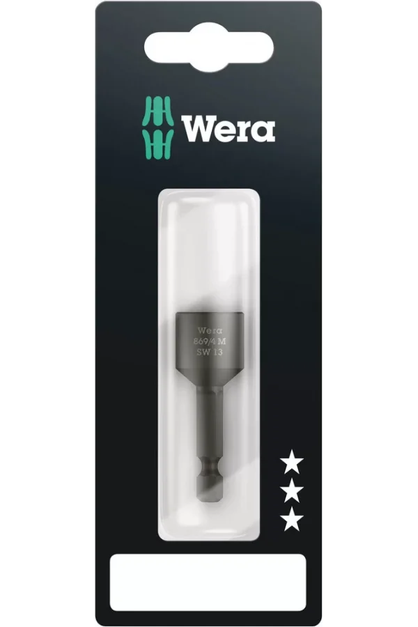 Wera 869/4 M SB Nutsetter/Bits Bağlantılı Lokma, Mıknatıslı, 13 x 50 mm