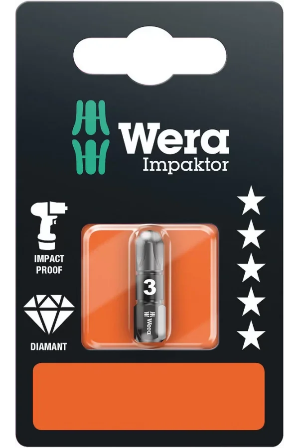 Wera 855/1 IMP DC SB Impaktor Bits, PZ 3 x 25 mm