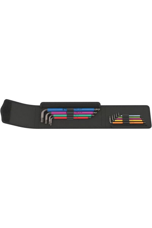 Wera 950/9 Hex-Plus Renkli Emperyal 1 Allen Anahtar Set, inç, BlackLaser