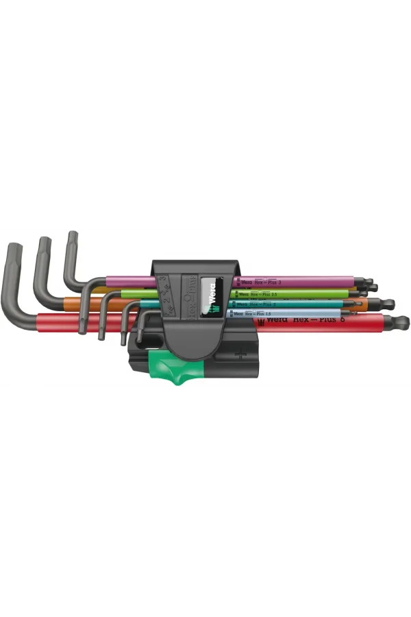 Wera 950/7 Hex-Plus Renkli Manyetik 1 Allen Anahtar Set, metrik, BlackLaser
