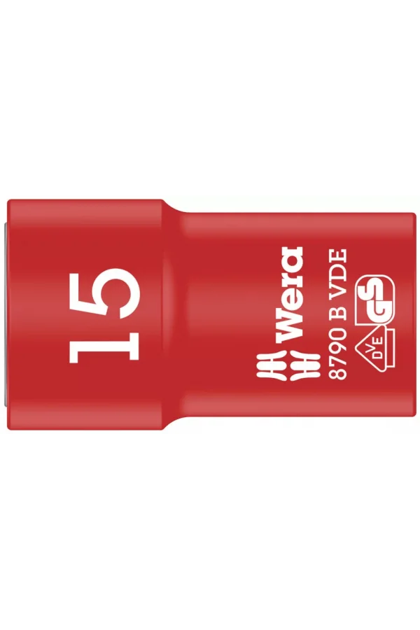 Wera 8790 B VDE Yalıtımlı Zyklop Lokma, 3/8 Soketli, 15 x 46 mm
