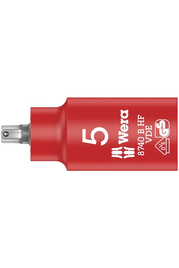 Wera 8740 B VDE HF Altıgen Uçlu Zyklop Yalıtımlı Lokma Bits, 3/8 Soketli, Tutma Fonksiyonlu, 5 x 55 mm