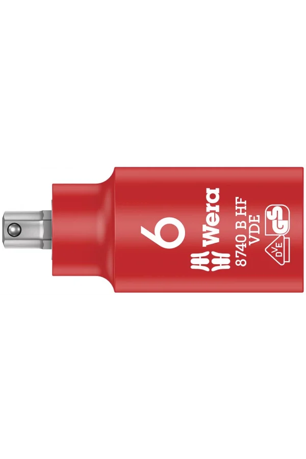 Wera 8740 B VDE HF Altıgen Uçlu Zyklop Yalıtımlı Lokma Bits, 3/8 Soketli, Tutma Fonksiyonlu, 6 x 55 mm