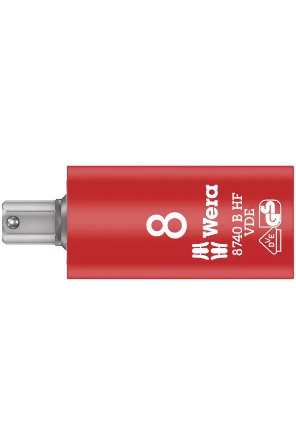 Wera 8740 B VDE HF Altıgen Uçlu Zyklop Yalıtımlı Lokma Bits, 3/8 Soketli, Tutma Fonksiyonlu, 8 x 59 mm