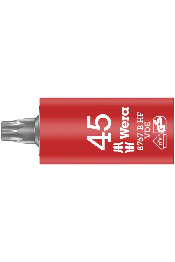 Wera 8767 B VDE HF TORX® Uçlu Zyklop Yalıtımlı Lokma Bits, 3/8 Soketli, Tutma Fonksiyonlu, TX 45 x 59 mm