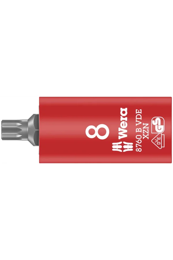 Wera 8760 B VDE Çok Noktalı/XZN Uçlu Zyklop Yalıtımlı Lokma Bits, 3/8 Soketli, M 8 x 59 mm